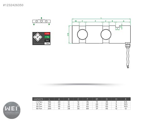Used & Brand New Items / Electronics / Diagnostic & Test Devices / Yük Hücresi (Load Cell)