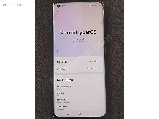 İkinci El ve Sıfır Alışveriş / Cep Telefonu & Aksesuar / Cep Telefonu / Xiaomi / Mi 11 Ultra