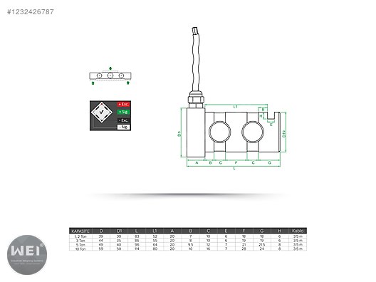 İkinci El ve Sıfır Alışveriş / Teknik Elektronik / Test & Ölçüm Cihazı / Yük Hücresi (Load Cell)