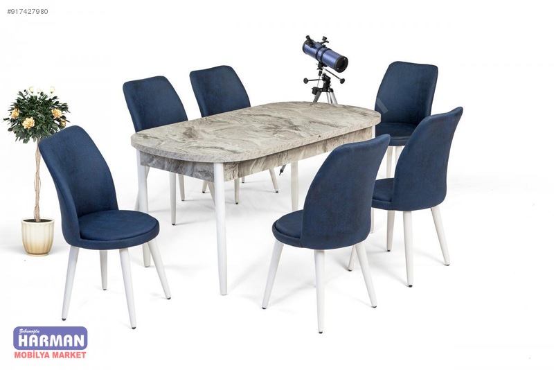 Harman Masa Takımı Salon 6 Kişilik Açılır Kelebek MDF Masa Harman Masa Takımı Salon 6 Kişilik Açılır Kelebek MDF Masa