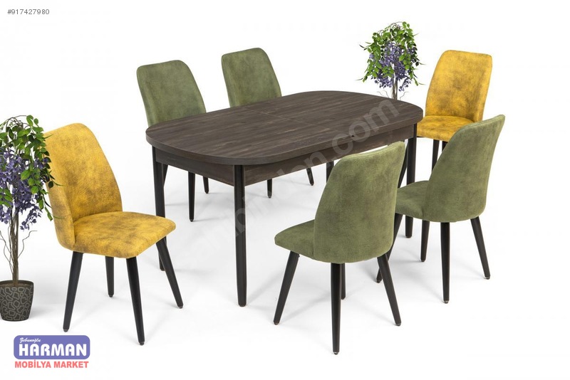 Harman Masa Takımı Salon 6 Kişilik Açılır Kelebek MDF Masa Harman Masa Takımı Salon 6 Kişilik Açılır Kelebek MDF Masa