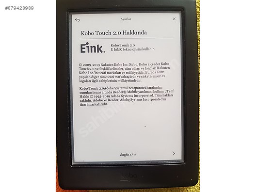 Kobo Touch E Kitap Okuyucu Kobo Kitap Elektronigi Aksesuar Ilan Ve Alisveriste Ilk Adres Sahibinden Com Da 879428989