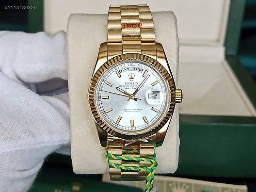 Rolex KADIN ROLEX DAY DATE WH TE D AL 36mm KUTU TAM SET