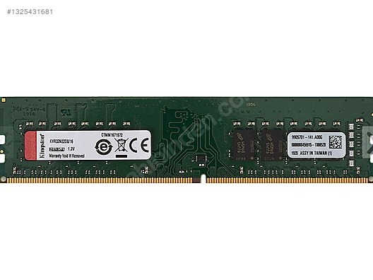 Kingston 16 GB 3200 MHz CL22 KVR32N22D8/16 DDR4 Ram sahibinden