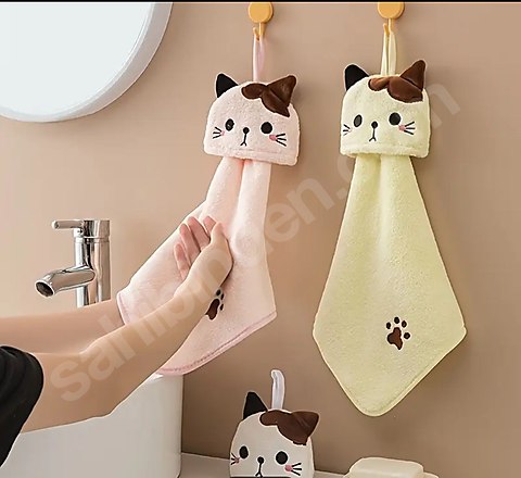 kedi figürlü havlu