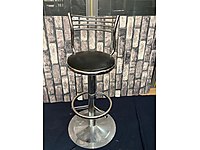 Krom Ayaklı Bar Sandalyesi (Sırtlıklı) #1282433132