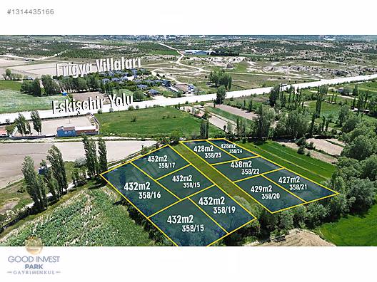 FRİGYA VİLLALARI KARŞISNDA 10 PARSEL TOPLAM 4320m² SATILIK ARSA