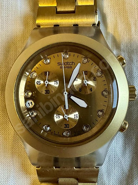 Swatch Irony Diaphane Taşlı Altın Saat
