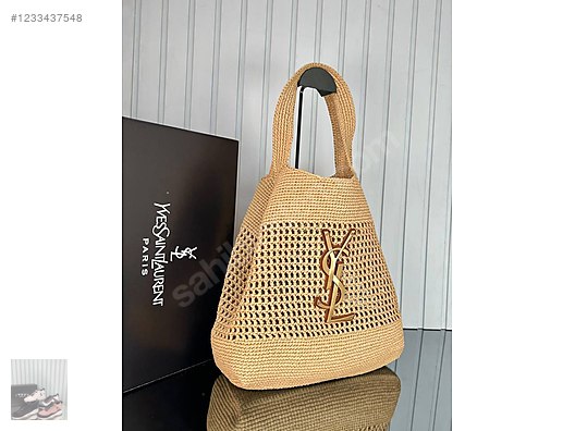 Saint Laurent Icare Maxi Raffia Bag Hakiki Deri İthal at