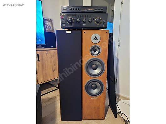 Müzik seti teac amfili quadral kule hoparlör - İkinci El Teac