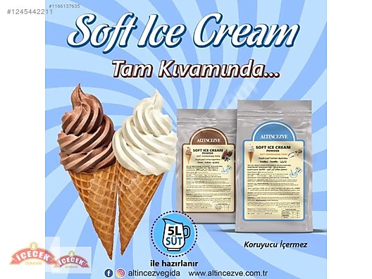 Ice Cream / Altıncezve Soft Dondurma Tozları - 1 Paket 5L Süt on