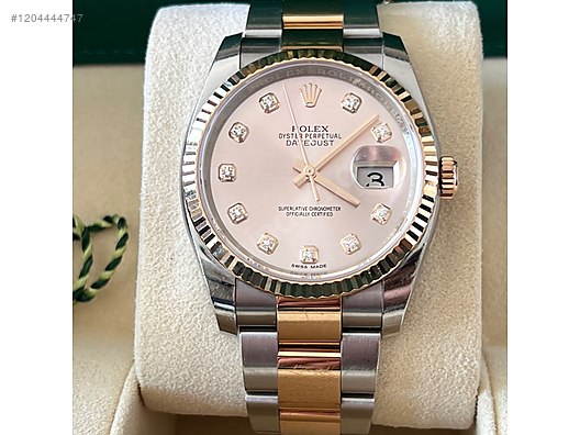 Rolex ROLEX DATEJUST 36 PIRLANTALI PEMBE KADRAN 116231 2017 at sahibinden 1204444747