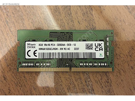 SKhynix DDR4 3200 8GB ×2 計 16GB SK HYNİX DDR4 3200 mhz 8GB 2 ADET LAPTOP RAM sahibinden.comda