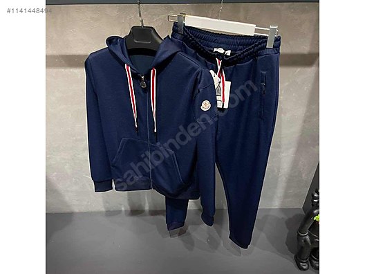 Moncler navy best sale tracksuit