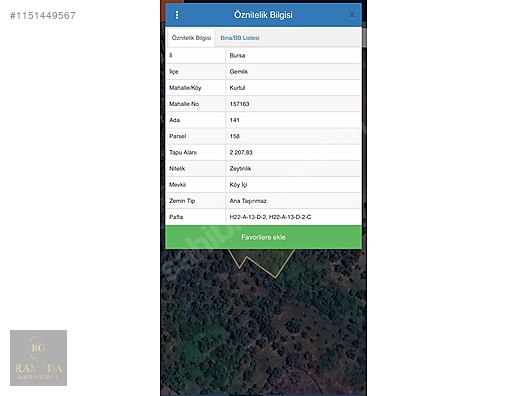 RG DEN KURTULDA SATILIK 2.207 M2 SATILIK ARAZİ #1151449567