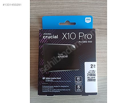 【新品未開封】Crucial X10 Pro 外付けポータブルSSD 2TB Crucial X10 Pro 2TB Portable SSD Sıfır / Kapalı Kutu sahibinden