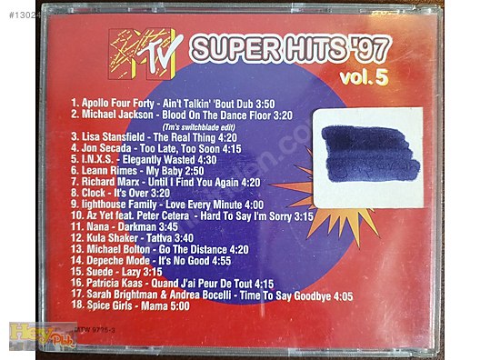 MTV SÜPER HİTS 97 VOL.5 KARIŞIK MÜZİK CD İKİNCİ ELDİR - Müzik CD