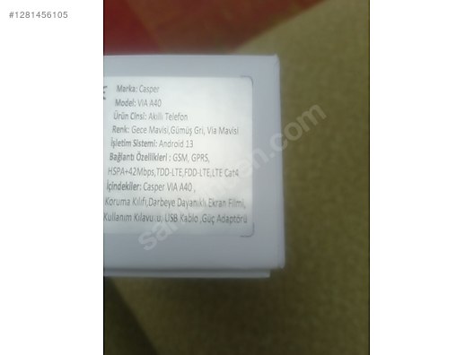 İkinci El ve Sıfır Alışveriş / Cep Telefonu & Aksesuar / Cep Telefonu / Casper / VIA A40