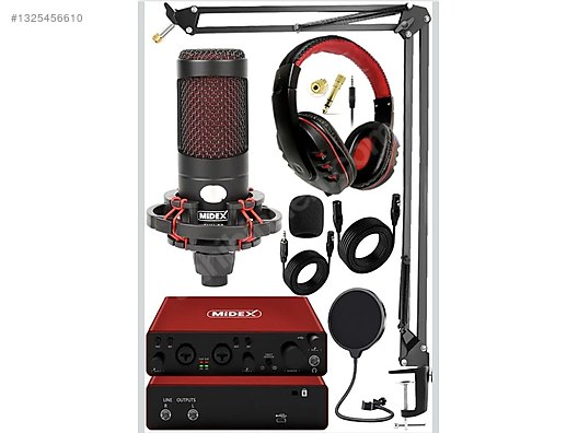 Midex Superior Pack-2 Stüdyo Kayıt Ekipmanları GLX-800 Ses Kartı