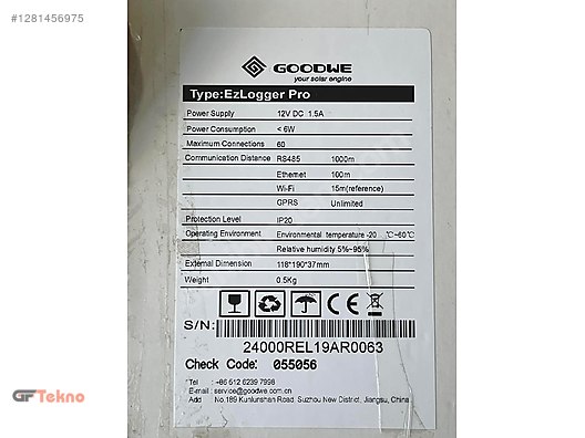 Güneş Enerjisi Sistemi - Goodwe EzLogger Pro Inverter Veri İzleme Sistemi