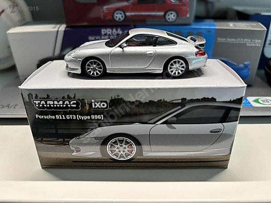 qkodo出品 Tarmac Works X iXO Models 1/64 Porsche 911 GT3 (type 996) Silver