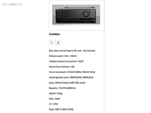 Transistör Çıkışlı Cyrus Entegre Amfi