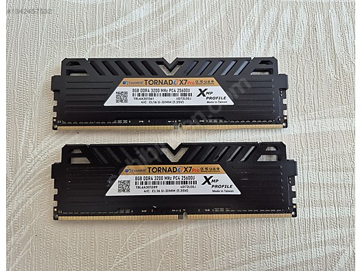 Ram＊→ TwinMOS Tornado X7 Pro 2x8Gb 3200Mhz Ram Kiti (Samsung çip