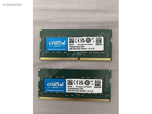 2x8) 16gb DDR4 3200mhz cl22 sodimm laptop dizüstü notebook ram