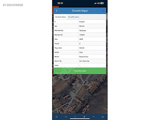 ÖZ SAHİNDEN SATLIK 4 KAT MÜSADELİ ARSA #1262459958