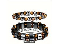 2 Lİ SET SIYAH OBSİDYEN VE KAPLAN GÖZÜ BİLEKLİK