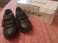 Nubebe 29 no gerçek deri siyah çocuk okul ayakkabısı