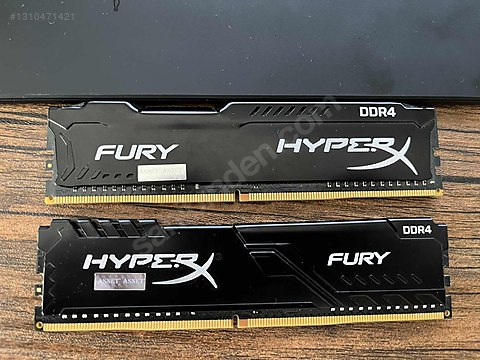2 Adet Kingston 8GB HyperX Fury Black DDR4 2400MHz CL15 RAM