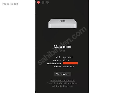 Apple / Mac Mini M2 16 GB Ram 256 SSD sahibinden.comda - 1306473463