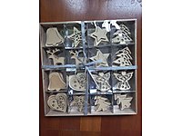 Ahşap çam ağacı süsü 48 adet