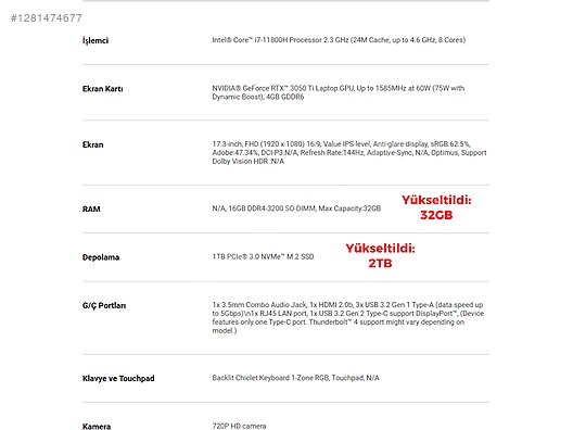 İkinci El ve Sıfır Alışveriş / Oyunculara Özel / Oyun Bilgisayarı / Oyuncu Laptop / Asus