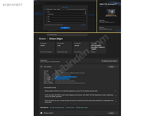 Intel Core i7 Asus Oyuncu Laptop