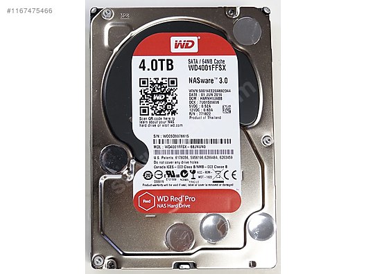 WD Red Pro 4 TB NAS Drive - Sıfır - Orijinal Ambalajında