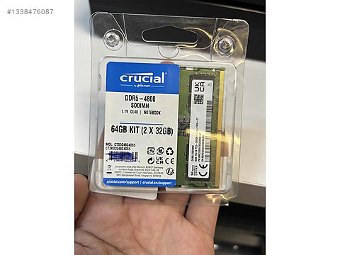 Crucial DDR5 64GB RAM Kit (2x32GB) 4800MHz sahibinden.comda