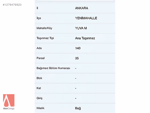 DAİRE Alım İhtiyacı Dolayısıyla Acil Satılık 2632M2 Pazarlık Var #1279476923