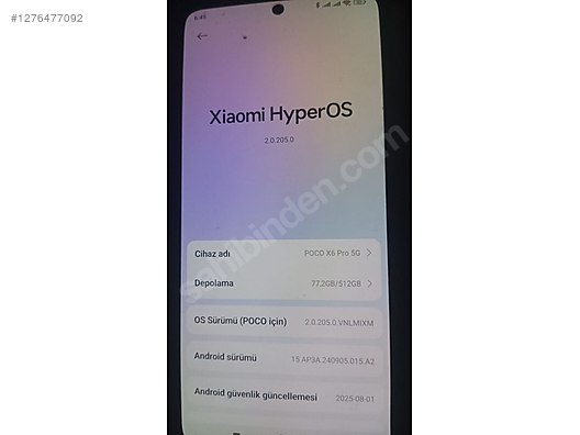 İkinci El ve Sıfır Alışveriş / Cep Telefonu & Aksesuar / Cep Telefonu / Xiaomi / Poco X6 Pro