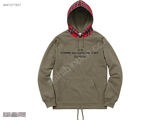 cdg supreme plaid hoodie