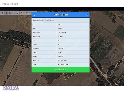 İnegöl Küçükyenicede 2.825 m² Yola Cepheli Ceviz Bahçesi