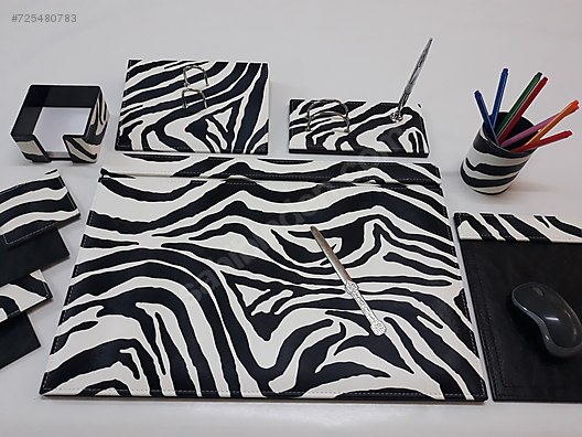 Zebra Desenli Kalemlikli Luks Sumen Takimi Bedava Kargo At