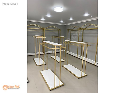 a_stand_www asimocrafts 真鍮セット ORTA STAND GİYİM RAF VE ASKILIKLARI - Raf İlanları Uygun