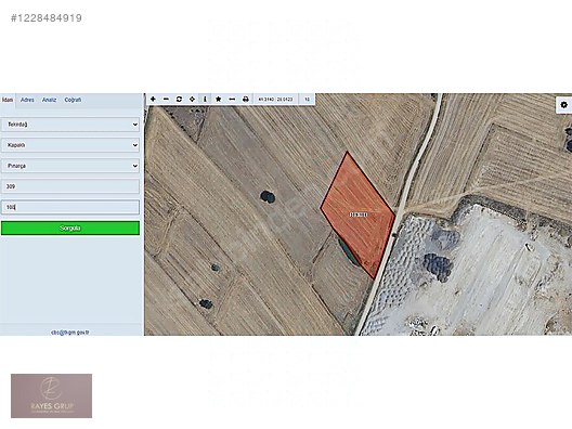 ÇERKEZKÖY KAPAKLI İMARA 500M MESAFEDE SATILIK TARLA #1228484919