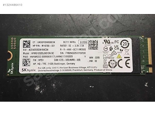 512 GB Sk hynix m.2 ssd sahibinden.comda - 1324486410