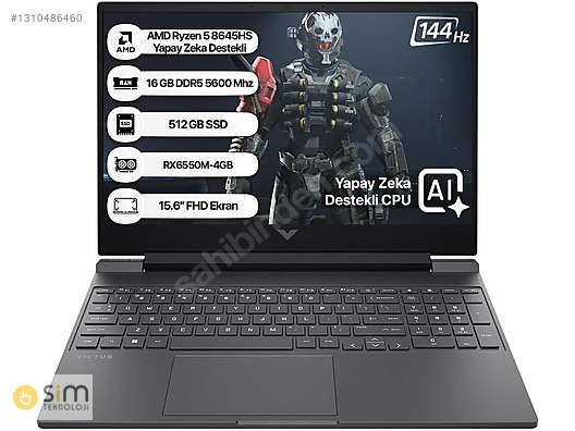 AMD Ryzen 5 HP Oyuncu Laptop - 1310486460