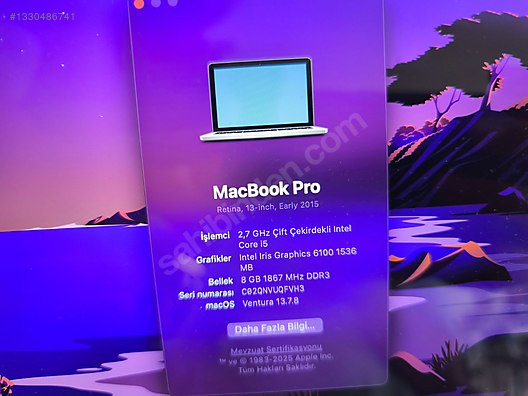 Apple Macbook / tertemiz Macbook pro 2015 retina 13 inch