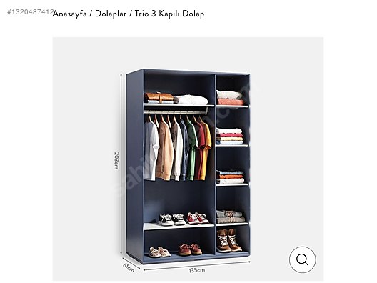 Dolap / Çilek Mobilya Trio 3 Kapılı Dolap sahibinden.comda