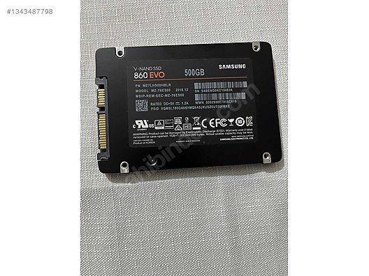 Samsung 860 EVO 500GB SATA SSD %67 Sağlık 47.6 TB Yazma sahibinden